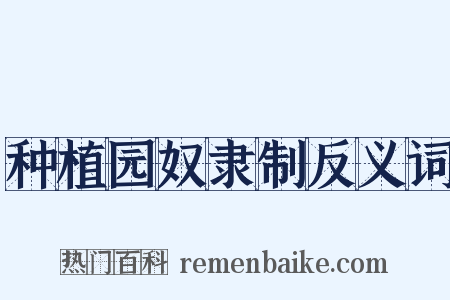 种植园奴隶制反义词是什么意思的图片
